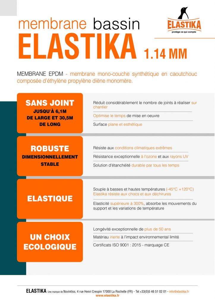 Membrane ELASTIKA Bassin 1.14mm - ALLIANCE EPDM